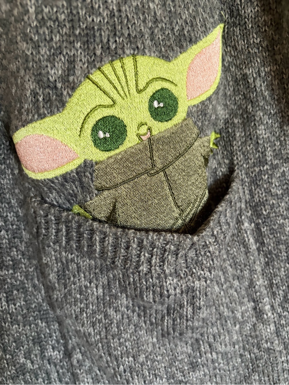 Disney Her Universe Star Wars Sweater Mandalorian Grogu Grey Cardigan Size 1X - Picture 8 of 10